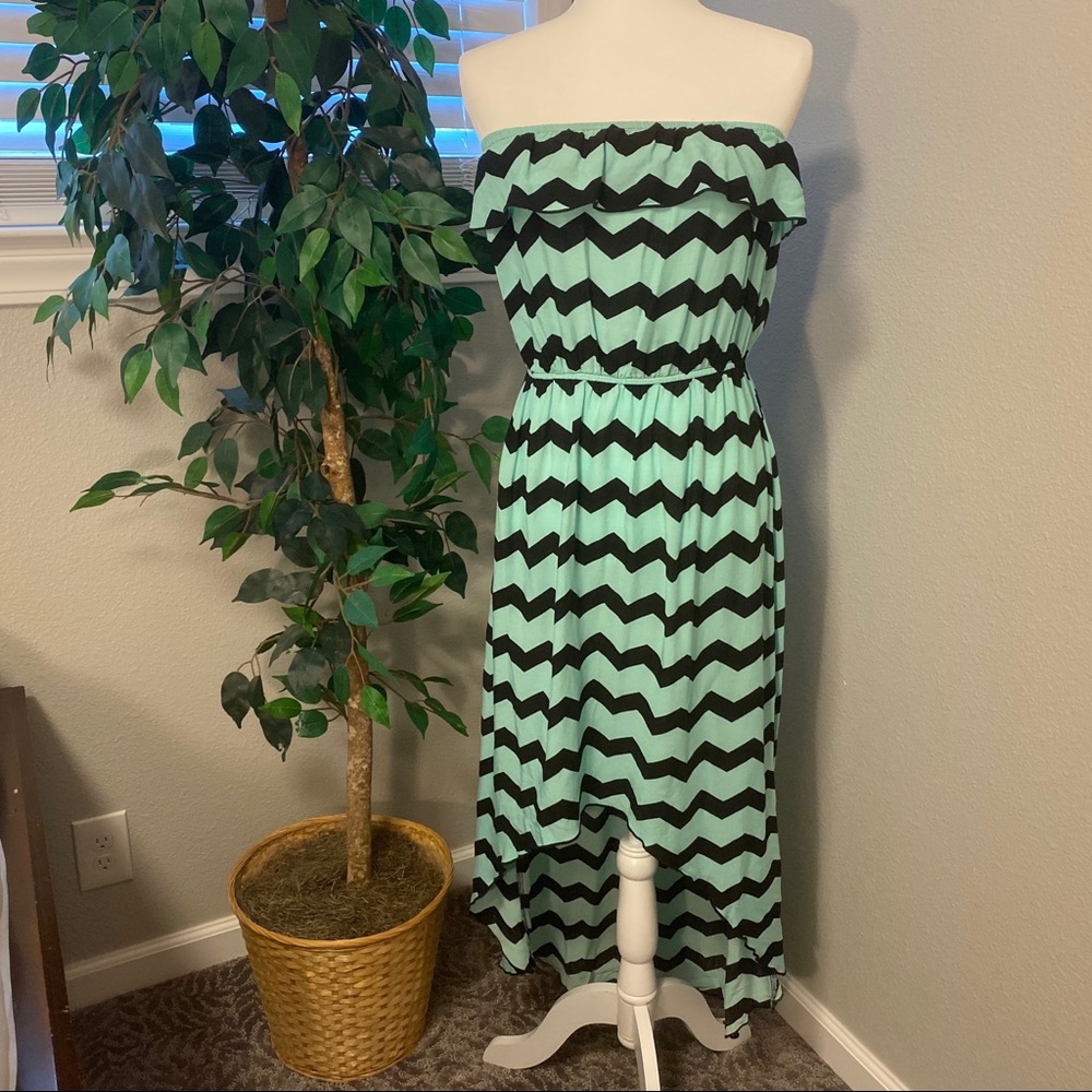 Trixxi High Low Striped Dress